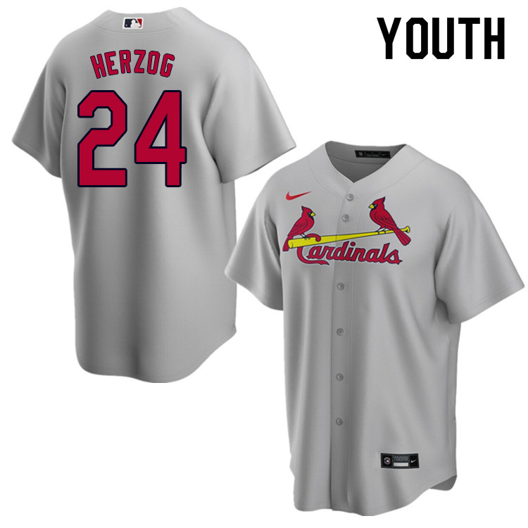 Nike Youth #24 Whitey Herzog St.Louis Cardinals Baseball Jerseys Sale-Gray